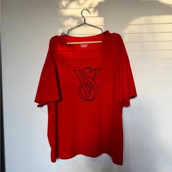 Victoria’s Secret Red Oversized Sleep Tee VS Logo XXL - Picture 2 of 8